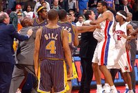 Muštynės tarp „Pistons“ ir „Pacers“ žaidėjų Organizatorių nuotr.