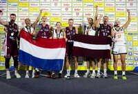 Latviai triumfuoja (FIBA nuotr.)