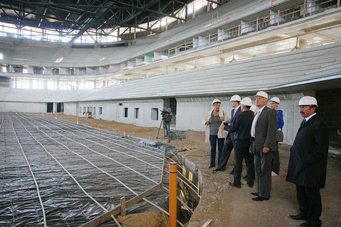 Seimo nariai apžiūrėjo statomą Žalgirio areną