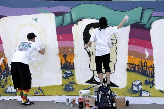 Graffiti piešinyje K. Kemzūra virto mafijos šeimos galva