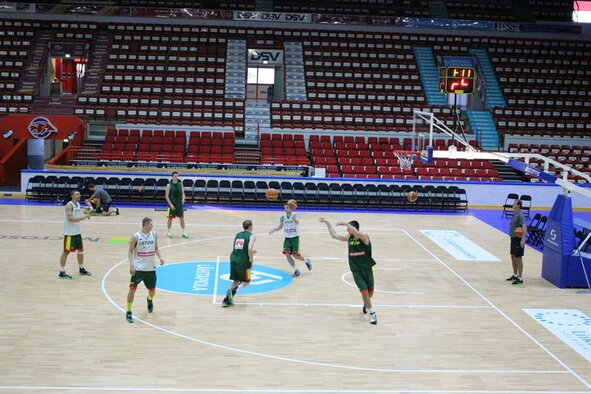 Lietuvos rinktinės vakarinė treniruotė Suomijoje 