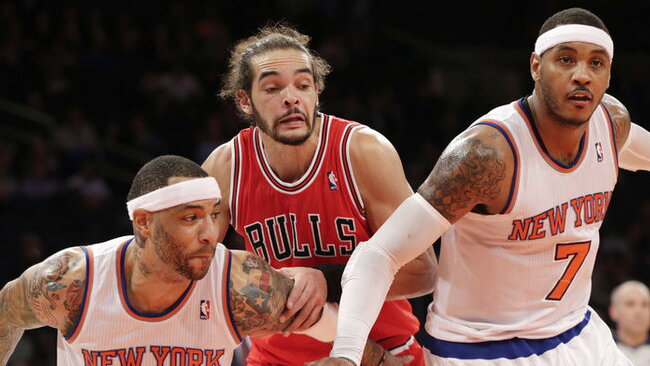 J.Noah kitą sezoną norėtų matyti C.Anthony vilkint „Bulls“ aprangą (Scanpix)