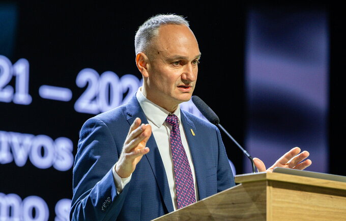 M.Balčiūnas pristatė šių metų biudžetą (BNS nuotr.)