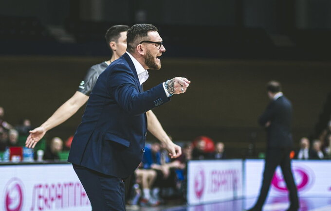 A.Jasilionis buvo nepatenkintas, kad komanda nuleido rankas (Indrė Cibulskaitė/„Lietkabelis“)