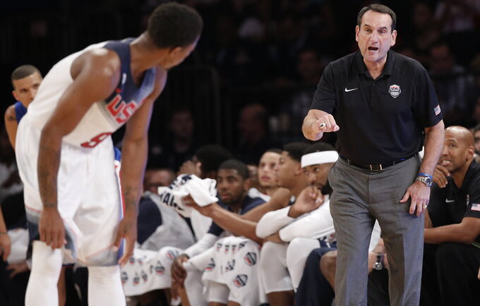 M.Krzyzewski liko patenkintas savo auklėtinių gynyba (Scanpix)
