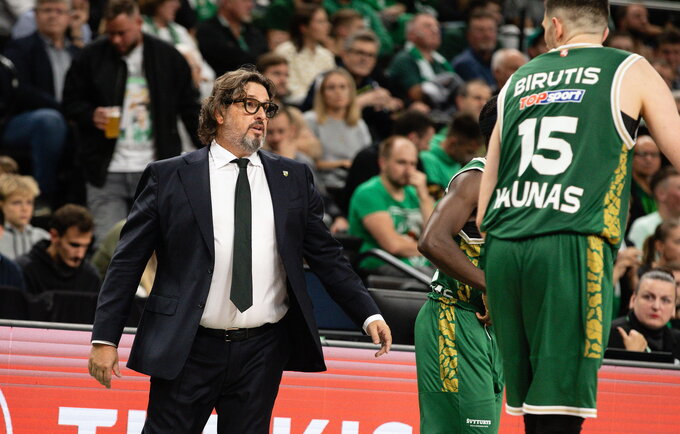 A.Trinchieri džiaugėsi pergale, bet žaidimo dar neliaupsino (BNS nuotr.)
