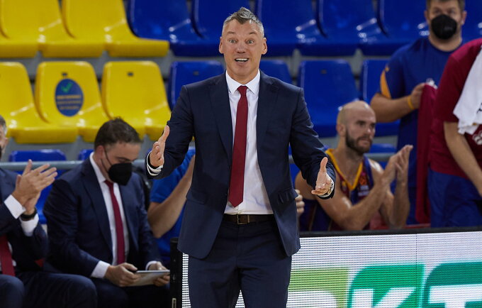 Š.Jasikevičius džiaugėsi geru maču (Scanpix nuotr.)
