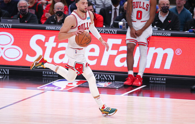 Z.LaVine'as timptelėjo „Bulls“ link atkrintamųjų (Scanpix nuotr.)