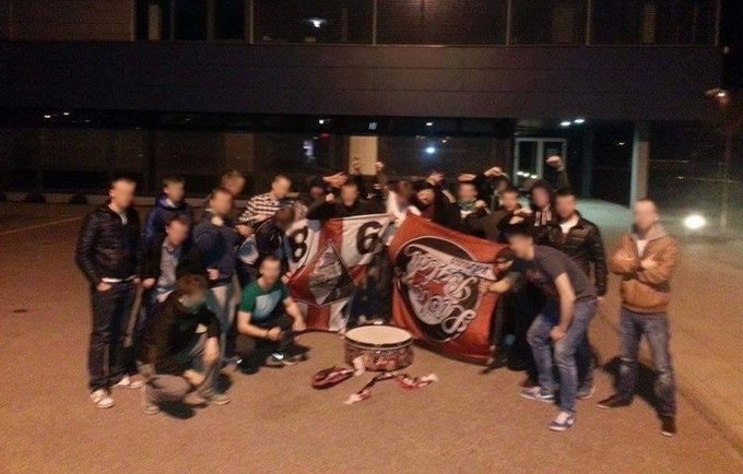 „Žalgirio“ sirgaliai atėmė iš vilniečių vėliavas ir būgną („Facebook“ nuotr.)