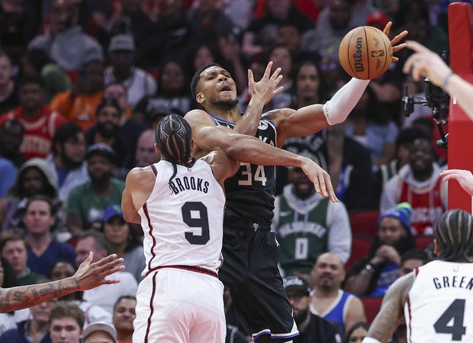 G.Antetokounmpo atlaikė kietą kontaktą (Scanpix nuotr.)
