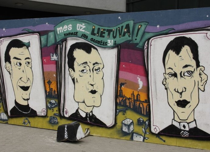 Graffiti piešinyje K. Kemzūra virto mafijos šeimos galva
