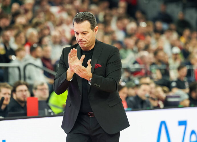 D.Itoudis užsidarė su žaidėjais ilgam pokalbiui (Scanpix nuotr.)
