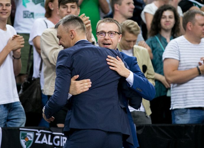 P.Motiejūnas džiaugiasi, kad Š.Jasikevičiaus gražūs žodžiai atspindi kasdienę atmosferą „Žalgiryje“ (BNS nuotr.)