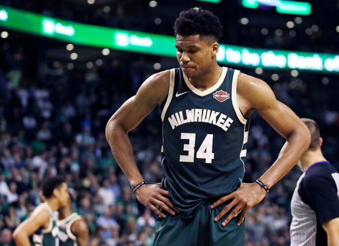 G.Antetokounmpo šį kartą rinktinei padėti negalės (Scanpix nuotr.)