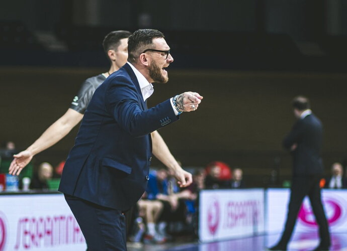 A.Jasilionis buvo nepatenkintas, kad komanda nuleido rankas (Indrė Cibulskaitė/„Lietkabelis“)