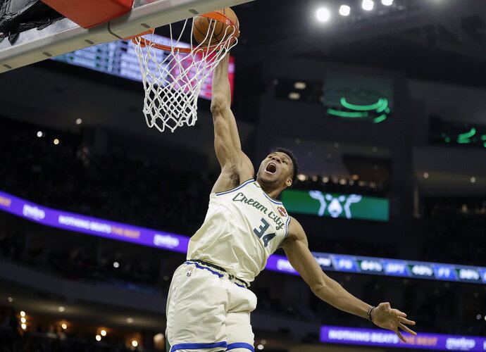 G.Antetokounmpo vėl žaidė įspūdingai (Scanpix nuotr.)