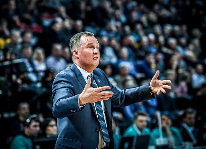 K.Maksvytis neliko patenkintas mačo startu (FIBA Europe nuotr.)