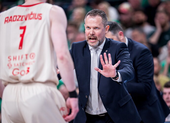 G.Žibėnas po pergalės prašė pagarbos auklėtiniams (Foto: Rokas Lukoševičius)