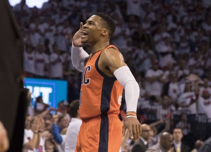 R.Westbrookas yra brangiausias NBA menedžerio žaidėjas (Scanpix nuotr.)