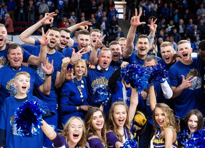 2019 metų pavasarį taip „Neptūnas“ šventė LKL bronzą (BNS nuotr.)