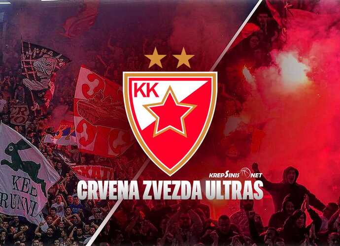„Crvena Zvezda“ klubo ultros  (Krepsinis.net nuotr.)