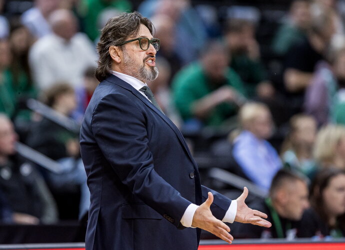 A.Trinchieri džiaugėsi T.Dimšos žaidimu („Betsafe-LKL“ nuotr.)